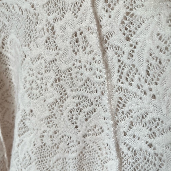 Free People Coffee In The Morning Tunic Crochet Knit Top Chamoix Medium Boho - Picture 9 of 15